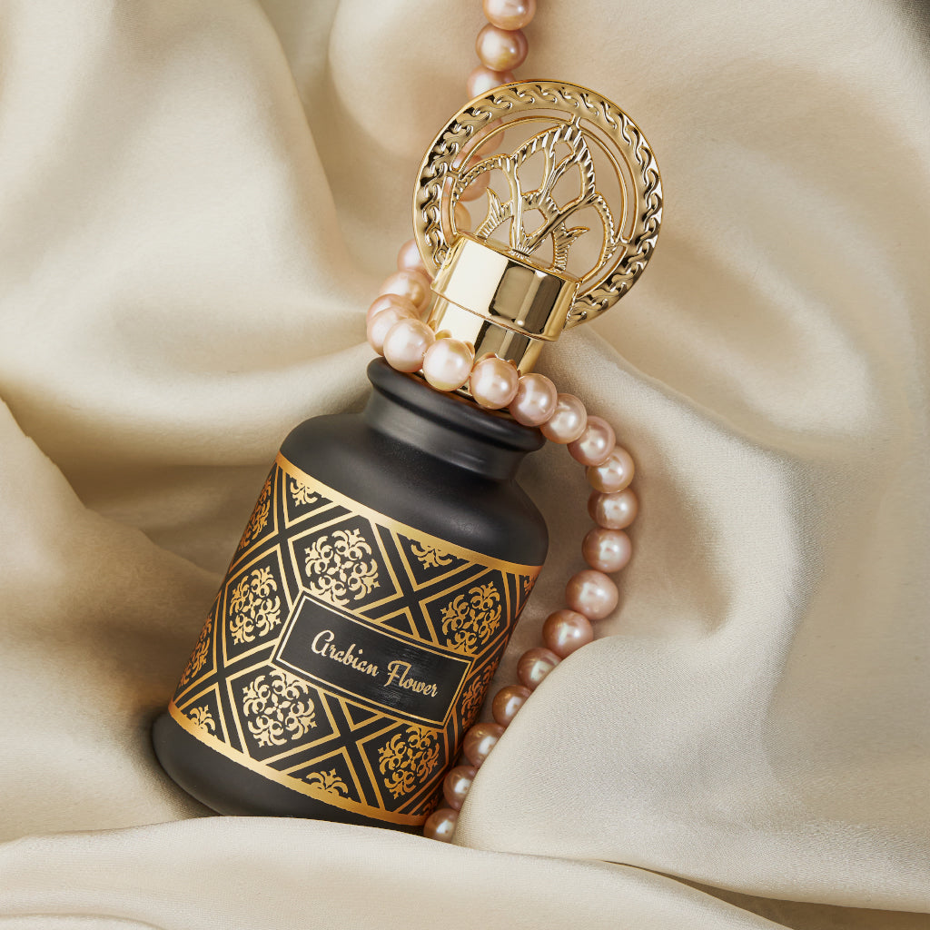 Arabian Flower perfume with pearls and silk