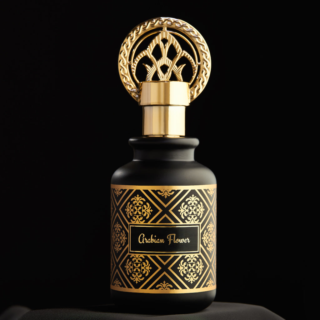 Arabian flower perfume with black background